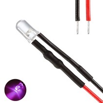 발광다이오드 LED 라운드 와이어 12v 3파이 10개, (12V_3파이_와이어_라운드)보라