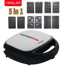 와플반죽 와플메이커 xeoleo 5 in 1 전기 멀티 베이커 버블 샌드위치 주방 가전, CHINA, 220V, 미국_5