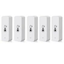 온도센서 Aubess Tuya 스마트 Wifi 온도 및 습도 센서 실내 컨트롤러 모니터링 Alexa Google 홈, 5pcs