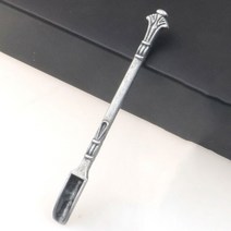 찻스쿱 차스푼 차 계량 숟가락 1pcs 8cm 스너프 삽 알루미늄 합금 의학 스 니프 병, 04 dark silver