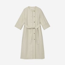 킨더살몬 우먼 더블 스티치드 드레스 애쉬 카키 FW23 Kindersalmon Women Double Stitched Dress Ash Khaki FW23