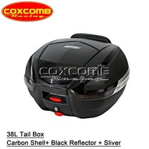 바이크 오토바이가방 탑 오토바이 투어링 케이스 Supersport 테일 박스 수하물 캐리어 화물 패니어 E62 Suzuki GXSR GSX-R 600 750 38L, [06] carbon black