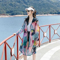 여성 봄여름 롱 가디건 자외선차단 자켓 후드집업 바람막이 SFW
