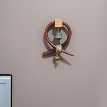 국산오리지널 풍경종 나무 소코뚜레 오복삼재막이문종 청동주물곰보 현관종 도어벨