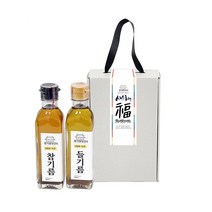 경기방앗간 국산 통깨 참기름 들기름 세트 180ml/300ml 2개, 국산참기름들기름 세트(180ml, 2개)