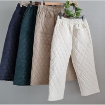 국산 골덴 누빔 통바지 내츄럴 엄마옷 미시룩 밴딩 퀼팅 겨울 9부 바지