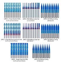 XCAN 엔드 밀 밀링 커터 3.175mm 샹크 CNC 라우터 비트 나노 블루 코팅 초경 조각 도구, 80pcs Mill Kit