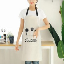 그로스컴퍼니 주방 앞치마 방수 원피스 바리스타 손님용 카페용, 아이보리, 1개