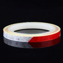 1cm * 8m 자전거 스티커 반사 테이프 형광 MTB 스트립 헬멧 오토바이 스쿠터, White Red