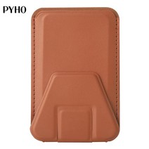 PYHO 맥세이프카드지갑 맥세이프 교통카드 포켓 케이스, 커피색