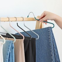 의류매장 옷장 구김방지 논슬립 코팅 슬림바지걸이 1P, 핑크
