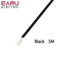 5 메터/몫 내열성 전기 와이어 케이블 8 10 12 14 16 18 20 22 24 26 28 30 AWG 5M 6 색 레드 블랙 블루, [01] Red 5M, [05] 14 AWG