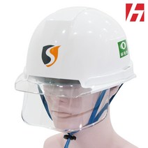 안전모 HS-801S 중공업형 ( 보안경투명 챙투명 ) 굴절형자동내피 기본턱끈포함, 흰색(HS-A801S)+굴절형자동+기본턱끈, 주문제작으로 교환반품 불가 동의합니다