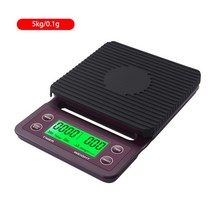 계근대 Yieryi 3kg 0.1g 5kg 0.1g 드립 커피 저울 커피 저울 타이머 디지털 lcd 식품 주방 저울 커피 필터, 클라렛 5kg 0.1g