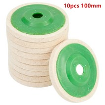 가구광택제 왁스 클리너 광택컴파운드 100/125mm 양모 펠트 연마 그라인딩 휠 패드 앵글 버핑 휠 금속 대, 07 10pcs 100x8x16mm