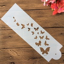 스텐실기계 타투 33*10cm 나비 DIY 공예 스텐실 페인팅 스크랩북 스탬핑 엠보싱 앨범 종이 카드 템플릿, 한개옵션1, 한개옵션0
