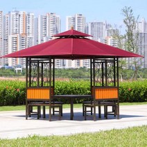 야외 전망대 안뜰 빌라 원두막 가제보 테라스 창고, 업그레이드된 40개의 튜브테이블 없음