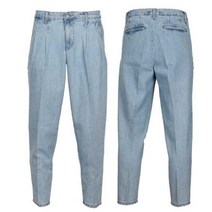 클래식한 남성 핀턱 루즈핏 연한 청바지 슬랙스핏