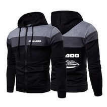 Sea Doo-seadoo 호환 Moto 남성용 긴 소매 패치 워크 컬러블록 운동복 코튼 프린트 지퍼 후드 캐주얼 탑스 의류, [01] S, [01] 1