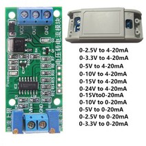 0-2.5V 0-3.3V 0-5V 0-10V 0-15V 0-24V ~ 0 -20mA/4 -20mA 전압-전류 모듈 전류 송신기 신호 변환기 모듈 215373, 0-10V to 0-20mA215373