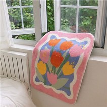 거실 캠핑 안마의자 러그 카페트 솜털 튤립 매트 soft 침실 침대 사이드 카페트 깔개 영역 안티 먼지 바닥 패드 입구 현관 매트 프랑스 미적 홈 장식
