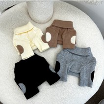 아지하루 강아지옷 무지 패치 데일리 티셔츠, 블랙