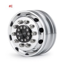 YEAHRUN-합금 금속 비드록 프론트/리어 휠 림 허브 타미야 R620 1/14 RC 트랙터 트레일러화물 트럭 업그레이드 부품용, [12] E(Front Wheel) 1Pcs