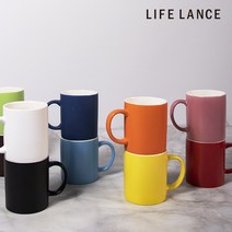 라이프란스 베이직 투톤 무지 무광 도자기 북유럽 머그컵 360ml, 화이트, 1개