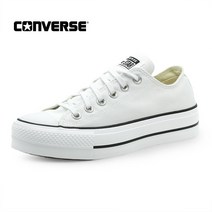 컨버스 척테일러 올스타 로우 리프트 남녀공용 캔버스 스니커즈 화이트 560251C-102