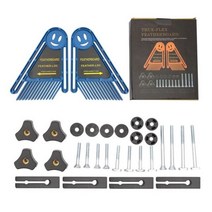 원형톱조기대 목공용 원형 톱 가이드 레일 조기대 Featherboard 안전 테이블 푸시 블록 키트 목공 조각 미터 게이지 슬롯 DIY 도구, Blue