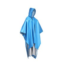 3 In 1 비옷 배낭 레인 커버 코트 후드 하이킹 사이클링 판초 방수 야외 캠핑 텐트 매트, [03] Blue