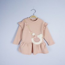 베베오클락 겨울 고양이방울 프릴원피스 유아동 여아 캐주얼 데일리 기모원피스 FE04