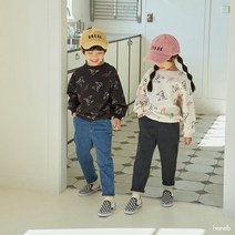 [국내 제작] 기모 스판 루즈핏 청바지 일자핏 진청 흑청 북유럽 편한옷 스타일 유아 아동 어린이