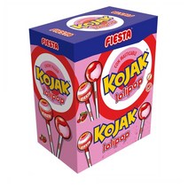 FIESTA Kojak Cherry and Strawberry Flavor Lolipop 피에스타 코작 딸기 체리 맛 롤리팝 사탕 100개입