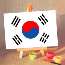 모모픽스 유화그리기 미니 M46 태극기 10x15cm DIY명화그리기 캔버스 페인팅 대한민국 국기 작은 그림