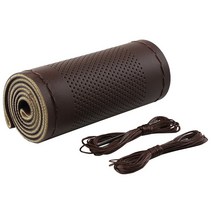 직경 38cm 자동 자동차 액세서리 스티어링 휠에 브레이드 바늘과 스레드가있는 자동차 핸들 커버 인조 가죽, Q10117
