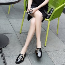 차밍몰 스퀘어 골드 장식 로퍼 3CM [X1]플랫슈즈 신발 단화 여성로퍼