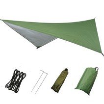 3 size 해먹 방수 레인 플라이 텐트 tarp 경량 휴대용 방수 ripstop 쉽게 접는 태양 보호소 uv 보호, 초록, 3 x 3m