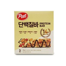 포스트 단백질바50g x3개입 건강식 프로틴바 보충제 견과류바, 50g