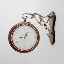 데일리데코 원목 큐빅 양면시계, 색상:화이트