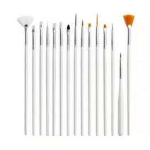 도예 조소 15pcs 도자기 브러쉬 도구 도트 패턴 펜 브러시 아크릴 바위 그림 네일, White
