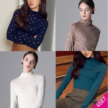 르오트 4SET [홈쇼핑방송/르오트(LeOT)] 프렌치 도트 텐셀 터틀티블라우스 4종세트