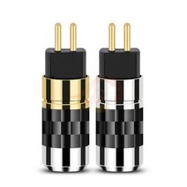 2 쌍 2 핀 0.78mm 커넥터 헤드폰 어댑터 UM3X W4R UE18 HiFi 헤드셋 금도금 0.78 플러그 이어폰 액세서리, 검은색
