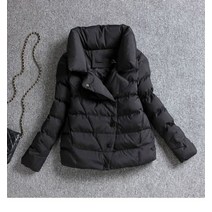 여자 패딩 퀄팅 쥬크 구스 야상 점퍼 니트 크롭 덕다운 겨울 재킷 여성 짧은 코트 칼라