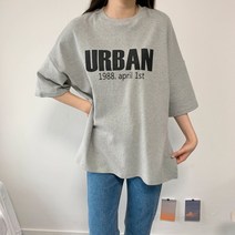 4color 여성FW 피치기모 박시한 겨울반팔티 루즈핏 오버핏 두꺼운반팔 도톰한 원단