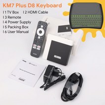 4채널블랙박스 화물차용블랙박스 사이드 탑차 덤프트럭 차량용불랙박스 자동차 MECOOLKM7 플러스 TV 박스 안드로이드 11 넷플릭스 4k 구글 2GB DDR4 16GB ROM 1, 20.Eu 플러그 - KM7 Plus D8