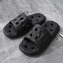 지아나 푹신한 EVA 미끄럼방지 슬리퍼 욕실화 실내화, 블랙