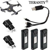 VISUO XS809s XS816 RC 쿼드 콥터 드론 배터리 예비 부품 액세서리 3.85V 용 오리지널 1800 v 3.7 mAh Lipo 충전기 세트, Yellow