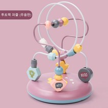 learnya 음악 조명 롤러코스터 장난감 구슬 놀이 소근육발달 완구 아기 유아 교구 BN0903, GF1021-투트랙 퍼즐 (무음판)