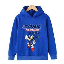 주니어스키복 키즈 아동 어린이 스키복 봄 가을 슈퍼 소닉 애니메이션 후드 2pcs 세트 소년 소녀 만화 긴 바지 세트 의류 대 양복 53